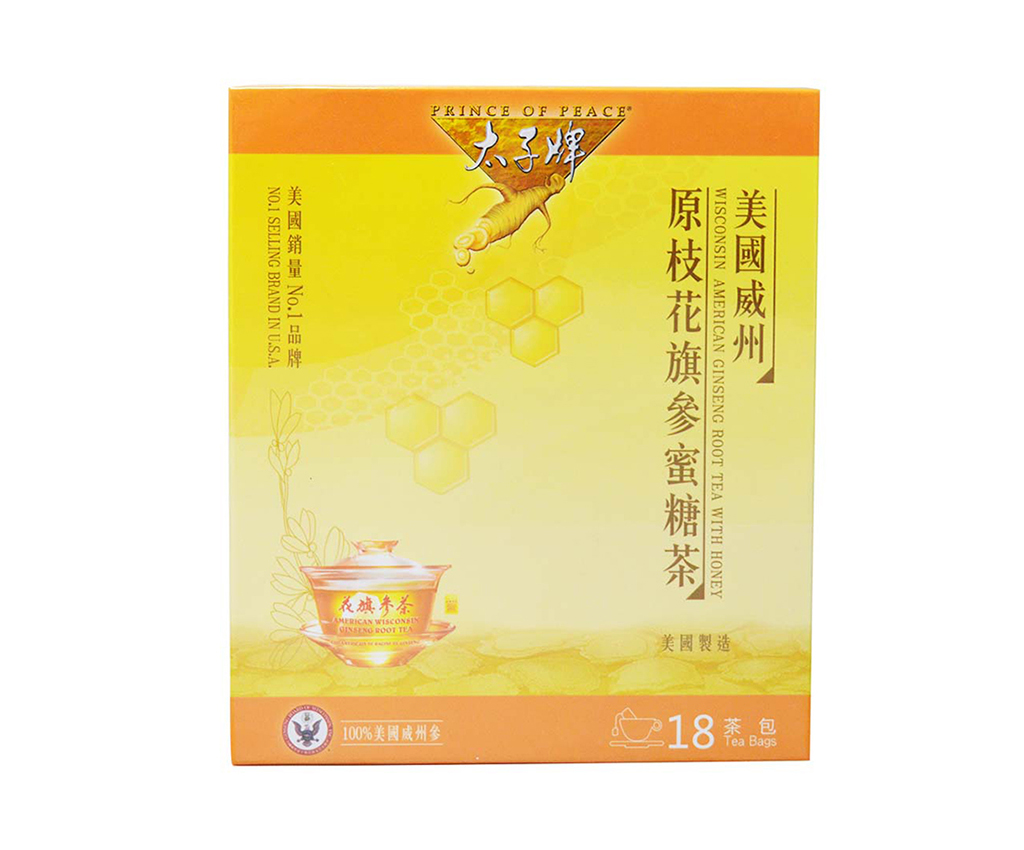 American Ginseng Root Tea with Honey (18 tea bags)